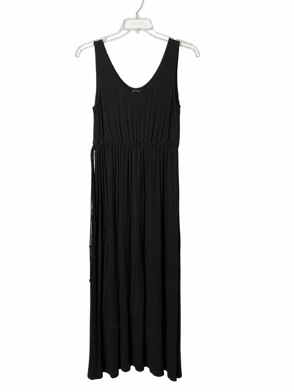 Nicole Miller New York Black Sleeveless Drawstring Maxi Dress Size M